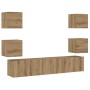 Muebles de TV de pared 6 uds madera ingeniería roble artesanal de , Muebles TV - Ref: Foro24-3328968, Precio: 174,36 €, Descu...