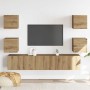 Muebles de TV de pared 6 uds madera ingeniería roble artesanal de , Muebles TV - Ref: Foro24-3328968, Precio: 174,36 €, Descu...