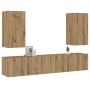 Muebles de TV de pared 4 uds madera ingeniería roble artesanal de , Muebles TV - Ref: Foro24-3328982, Precio: 159,99 €, Descu...