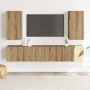 Muebles de TV de pared 4 uds madera ingeniería roble artesanal de , Muebles TV - Ref: Foro24-3328982, Precio: 159,99 €, Descu...
