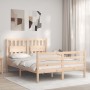 Estructura de cama con cabecero madera maciza 120x200 cm de vidaXL, Camas y somieres - Ref: Foro24-3194306, Precio: 119,33 €,...