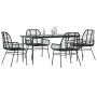 Juego de comedor jardín 5 piezas ratán sintético vidrio negro de , Conjuntos de jardín - Ref: Foro24-3334439, Precio: 375,62 ...