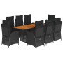 Set de comedor de jardín 9 pzas y cojines ratán sintético negro de , Conjuntos de jardín - Ref: Foro24-3213140, Precio: 1,00 ...