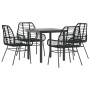 Juego de comedor jardín 5 piezas ratán sintético vidrio negro de , Conjuntos de jardín - Ref: Foro24-3334535, Precio: 309,40 ...