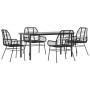 Juego de comedor jardín 5 piezas ratán sintético vidrio negro de , Conjuntos de jardín - Ref: Foro24-3334537, Precio: 356,87 ...