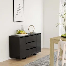 Aparador con 3 cajones madera contrachapada negro 120x41x75 cm de vidaXL, Aparadores - Ref: Foro24-809612, Precio: 145,67 €, ...