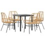Juego de comedor jardín 5 piezas ratán sintético marrón de , Conjuntos de jardín - Ref: Foro24-3334542, Precio: 321,78 €, Des...