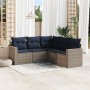 Set de sofás de jardín 5 pzas con cojines ratán sintético gris de , Sofás modulares de exterior - Ref: Foro24-3251288, Precio...