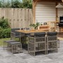 Set comedor jardín 9 pzas y cojines ratán sintético gris | Foro24.es | Tu tienda online para hogar, jardín y más Foro24.es