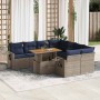 Set de sofás de jardín con cojines 9 pzas ratán sintético gris de , Conjuntos de jardín - Ref: Foro24-3327134, Precio: 720,75...