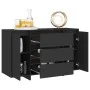 Sideboard with 3 drawers black plywood 120x41x75 cm by vidaXL, Sideboards - Ref: Foro24-809612, Price: 145,67 €, Discount: %