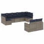 Set de sofás de jardín 9 pzas con cojines ratán sintético gris | Foro24.es | Tu tienda online para hogar, jardín y más Foro24.es