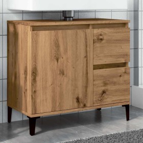 Armario lavabo baño madera ingeniería roble artisan 65x33x60 cm de , Tocadores de baño - Ref: Foro24-857124, Precio: 86,76 €,...