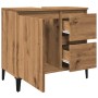 Armario lavabo baño madera ingeniería roble artisan 65x33x60 cm de , Tocadores de baño - Ref: Foro24-857124, Precio: 86,76 €,...