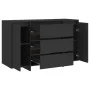 Sideboard with 3 drawers black plywood 120x41x75 cm by vidaXL, Sideboards - Ref: Foro24-809612, Price: 145,67 €, Discount: %