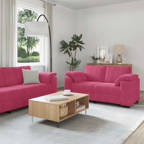 Juego de sofás con cojines 3 piezas terciopelo rojo tinto de , Sofás - Ref: Foro24-3324671, Precio: 644,23 €, Descuento: -5%%
