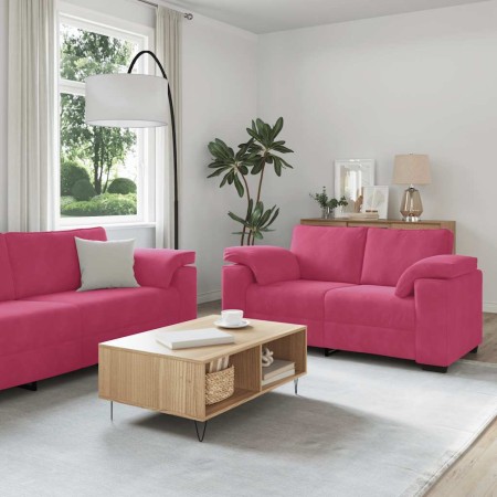 Juego de sofás con cojines 3 piezas terciopelo rojo tinto de , Sofás - Ref: Foro24-3324671, Precio: 644,23 €, Descuento: -5%%