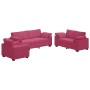 Juego de sofás con cojines 3 piezas terciopelo rojo tinto de , Sofás - Ref: Foro24-3324671, Precio: 644,23 €, Descuento: -5%%