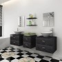 Conjunto de muebles de baño con lavabo y grifo 9 piezas negro de , Muebles de baño - Ref: Foro24-273689, Precio: 471,80 €, De...