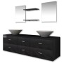 Conjunto de muebles de baño con lavabo y grifo 9 piezas negro de , Muebles de baño - Ref: Foro24-273689, Precio: 471,80 €, De...