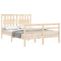 Estructura de cama con cabecero madera maciza 120x200 cm de vidaXL, Camas y somieres - Ref: Foro24-3194306, Precio: 119,33 €,...