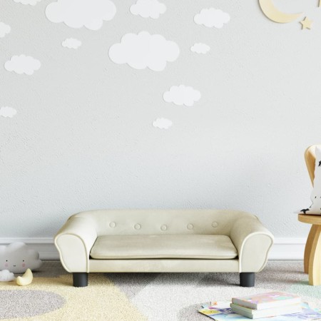 Sofá para niños de terciopelo crema 70x45x26 cm de , Mobiliario para bebés y niños pequeños - Ref: Foro24-3196406, Precio: 81...