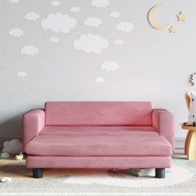 Sofá para niños con reposapiés terciopelo rosa 100x50x30 cm de , Mobiliario para bebés y niños pequeños - Ref: Foro24-3196410...