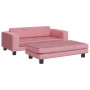 Sofá para niños con reposapiés terciopelo rosa 100x50x30 cm de , Mobiliario para bebés y niños pequeños - Ref: Foro24-3196410...