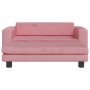 Sofá para niños con reposapiés terciopelo rosa 100x50x30 cm de , Mobiliario para bebés y niños pequeños - Ref: Foro24-3196410...