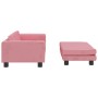 Sofá para niños con reposapiés terciopelo rosa 100x50x30 cm de , Mobiliario para bebés y niños pequeños - Ref: Foro24-3196410...