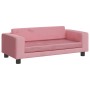 Sofá para niños con reposapiés terciopelo rosa 100x50x30 cm de , Mobiliario para bebés y niños pequeños - Ref: Foro24-3196410...