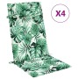 Cojines silla respaldo alto 4 uds tela Oxford estampado hojas de , Cojines para sillas y sofás - Ref: Foro24-361911, Precio: ...