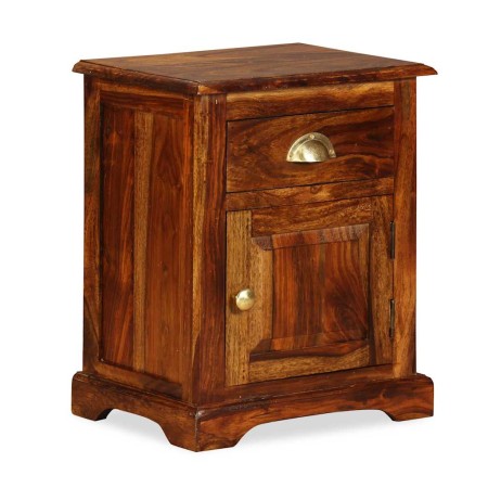 Mesita de noche de madera maciza de acacia 40x30x50 cm | Foro24.es | Tu tienda online para hogar, jardín y más Foro24.es