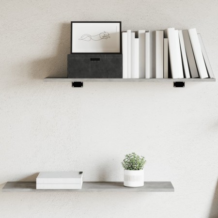 Estante estantería 4uds contrachapada gris hormigón 80x20x1,5cm de , Estanterías - Ref: Foro24-805306, Precio: 24,50 €, Descu...