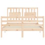 Estructura de cama con cabecero madera maciza 120x200 cm de vidaXL, Camas y somieres - Ref: Foro24-3194306, Precio: 119,33 €,...