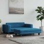 Cama para perros con extensión terciopelo azul 100x50x30 cm de , Camas para perros - Ref: Foro24-172019, Precio: 130,58 €, De...