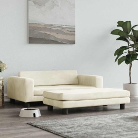 Cama para perros con extensión terciopelo crema 100x50x30 cm de , Camas para perros - Ref: Foro24-172025, Precio: 129,77 €, D...