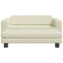 Cama de perros con extensión cuero sintético crema 100x50x30 cm de , Camas para perros - Ref: Foro24-172027, Precio: 138,96 €...