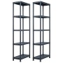Estantería de plástico 2 unidades 125 kg 60x30x180 cm negro de , Estanterías industriales - Ref: Foro24-276257, Precio: 91,44...
