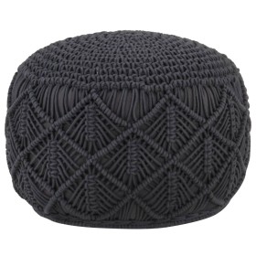 Comprar Puf de macramé hecho a mano algodón gris