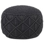 Puf de macramé hecho a mano algodón gris antracita 45x30 cm | Foro24.es | Tu tienda online para hogar, jardín y más Foro24.es