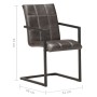 Sillas voladizas de comedor 2 unidades cuero auténtico gris de , Sillas de comedor - Ref: Foro24-321854, Precio: 276,41 €, De...