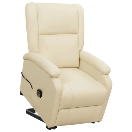 Sillón elevable cuero sintético crema de , Sillones - Ref: Foro24-329686, Precio: 221,49 €, Descuento: %
