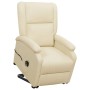Sillón elevable cuero sintético crema de , Sillones - Ref: Foro24-329686, Precio: 221,49 €, Descuento: %