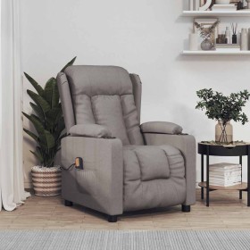 Sillón de masaje reclinable de tela gris taupé de , Sillones de masaje eléctricos - Ref: Foro24-339066, Precio: 245,92 €, Des...