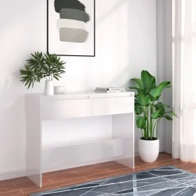 Mesa consola madera de ingeniería blanca 100x35x76,5 cm de vidaXL, Mesas auxiliares - Ref: Foro24-809836, Precio: 68,46 €, De...