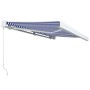 Toldo de carrete manual azul y blanco 450x300 cm de , Toldos - Ref: Foro24-3052677, Precio: 527,66 €, Descuento: -5%%