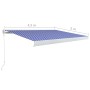 Toldo de carrete manual azul y blanco 450x300 cm de , Toldos - Ref: Foro24-3052677, Precio: 527,66 €, Descuento: -5%%