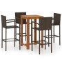 Conjunto de bar para jardín 5 piezas marrón de , Conjuntos de jardín - Ref: Foro24-3067987, Precio: 371,28 €, Descuento: %