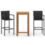 Conjunto de bar para jardín 3 piezas negro | Foro24.es | Tu tienda online para hogar, jardín y más Foro24.es